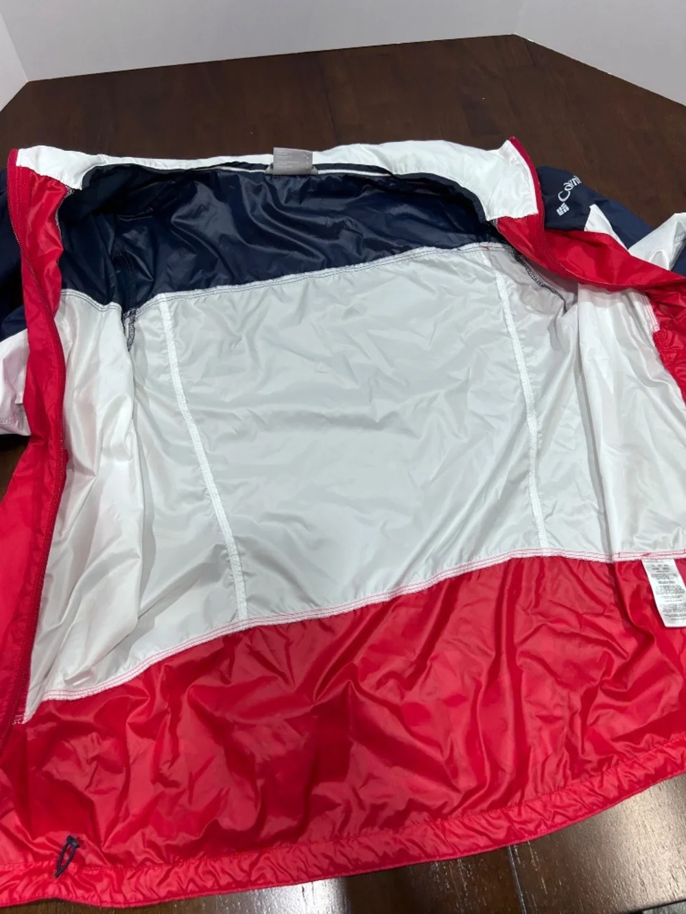 Columbia Windbreaker Rain Jacket Americana Red/White/Blue -POINT PARK SIZE-SMALL